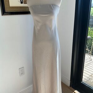 Satin Effect Strapless Maxi Dress